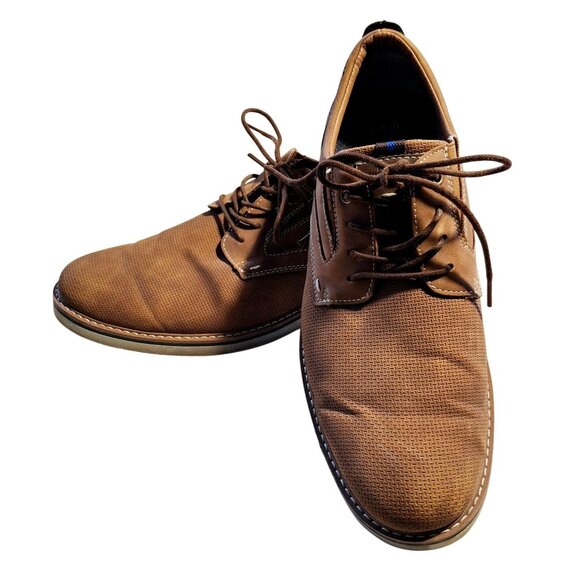 Nunn & Bush Cadet Plain Toe Oxford Brown Lace-Up Shoes With Textured Design & Co - Picture 1 of 10